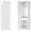 Шкаф распашной Висла белый 60х232,2х54,5  с 3 полками, штангой и ящиком ЛДСП каркас белый